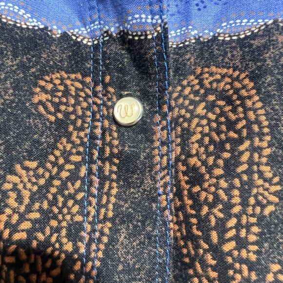 Wrangler Horse Print Vintage Western Snap Button Long Sleeve Top Size Medium - Picture 5 of 12